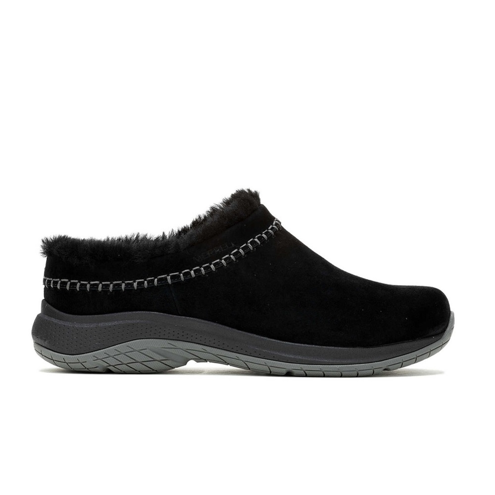 Merrell Women’s Encore Ice 5 Black Fur-Lined Mules